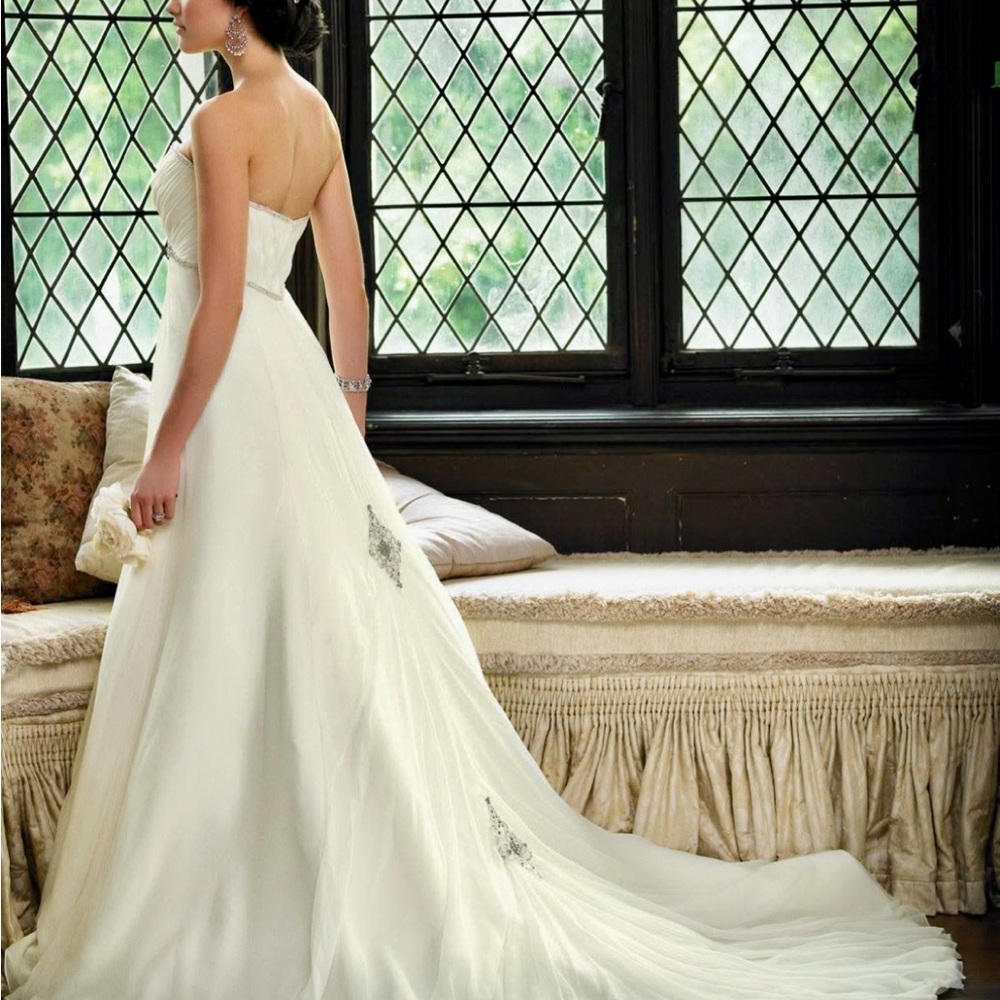 Mon Cheri Ivory Bridal Gown with Embellishments - Picture 2 of 10